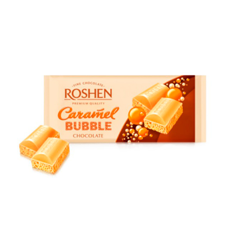 Biała porowata czekolada karmelowa Roshen